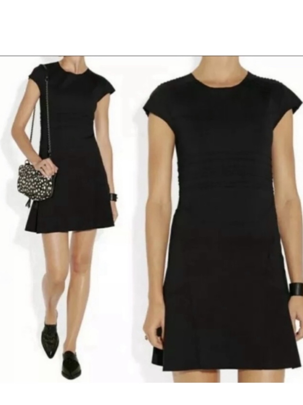 MAJE Black Fitted Mini Dress Sz 2 (Medium)